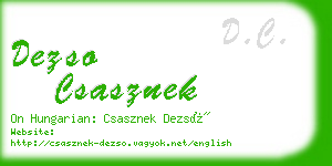 dezso csasznek business card